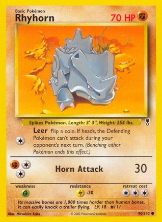 Image of Rhyhorn 090/110  - Reverse Holofoil Legendary Collection - Common