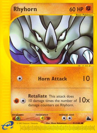 Image of Rhyhorn 091  - Reverse Holofoil Skyridge - Common