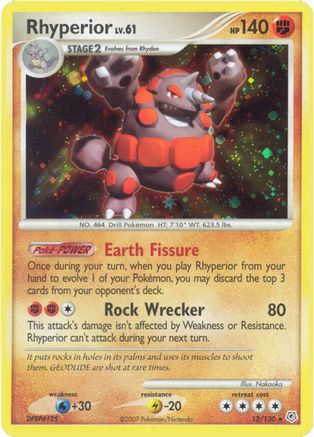 Image of Rhyperior 012/130  - Reverse Holofoil Diamond and Pearl - Holo Rare