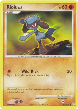 Image of Riolu 061/130  - Reverse Holofoil Diamond and Pearl - Uncommon