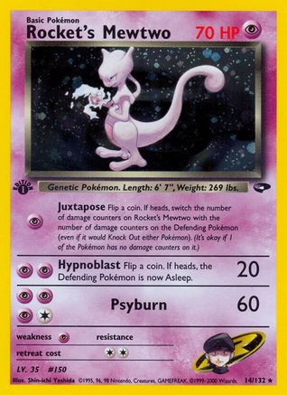 Image of Rocket's Mewtwo 014/132  - 1st Edition Holofoil Gym Challenge - Holo Rare