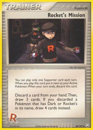 Image of Rocket's Mission 088/109  - Reverse Holofoil Team Rocket Returns - Uncommon