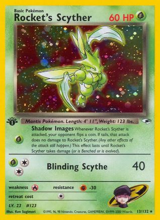 Image of Rocket's Scyther 013/132  - Unlimited Holofoil Gym Heroes - Holo Rare