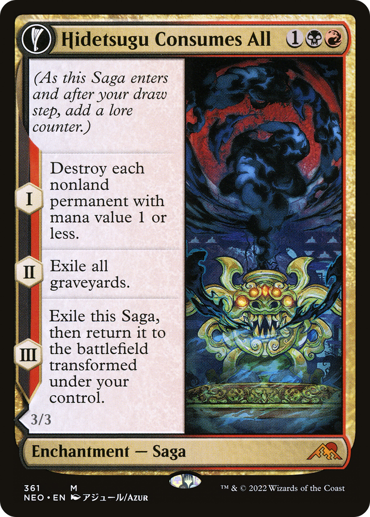 Image of Hidetsugu Consumes All (Showcase) (NEO-361) - Kamigawa: Neon Dynasty: (Showcase, fandfc) Foil