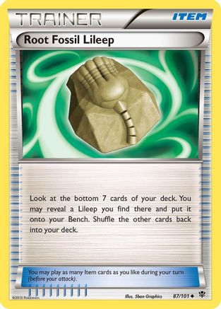 Image of Root Fossil Lileep 087  - Reverse Holofoil Plasma Blast - Uncommon