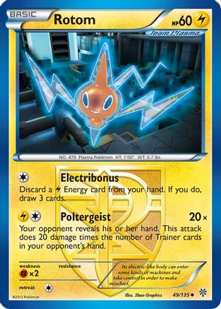 Image of Rotom (Team Plasma) 049/135  - Reverse Holofoil Plasma Storm - Uncommon