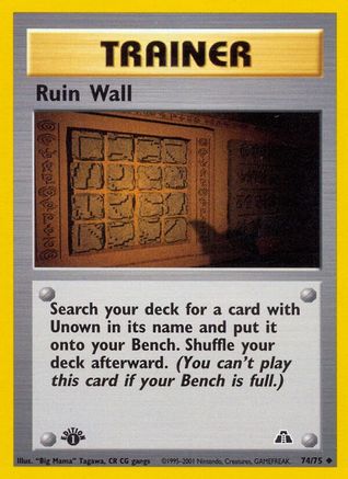 Image of Ruin Wall 074/75  - Unlimited Neo Discovery - Uncommon