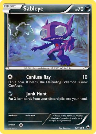 Image of Sableye 062/108  - Reverse Holofoil Dark Explorers - Uncommon