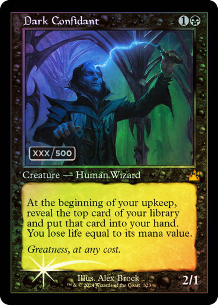 Image of Dark Confidant (Retro Frame) (Serial Numbered) (RVR-323) - Ravnica Remastered Foil