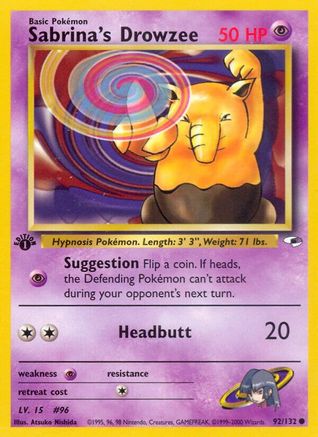 Image of Sabrina's Drowzee 092/132  - 1st Edition Gym Heroes - Common