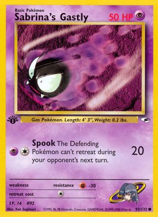 Image of Sabrina's Gastly 093/132  - Unlimited Gym Heroes - Common