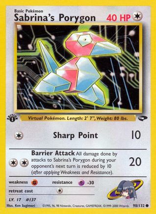 Image of Sabrina's Porygon 098/132  - 1st Edition Gym Challenge - Common