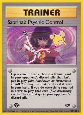 Image of Sabrina's Psychic Control 121/132  - 1st Edition Gym Challenge - Uncommon