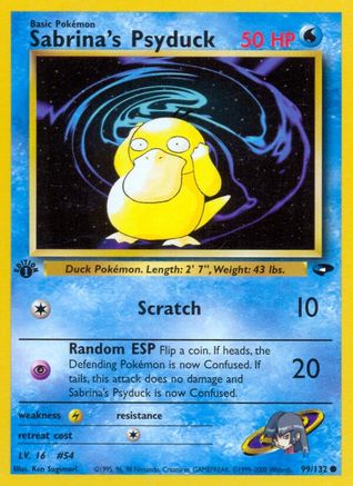 Image of Sabrina's Psyduck 099/132  - 1st Edition Gym Challenge - Common