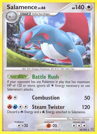 Image of Salamence 024  - Reverse Holofoil Stormfront - Rare