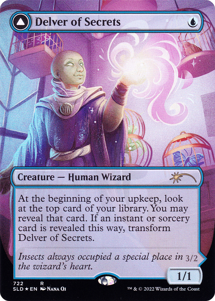 Image of Delver of Secrets (SLD-722) - Secret Lair Drop (Borderless) Foil