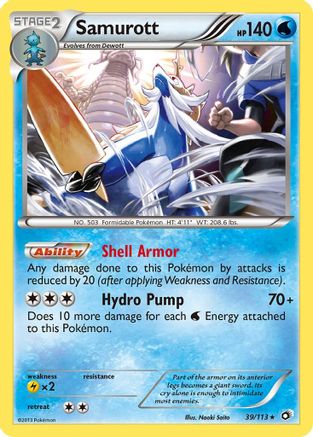 Image of Samurott 039/113  - Holofoil Legendary Treasures - Holo Rare