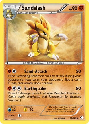 Image of Sandslash 079  - Reverse Holofoil Boundaries Crossed - Uncommon