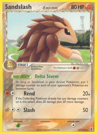 Image of Sandslash (Delta Species) 027  - Reverse Holofoil Delta Species - Rare