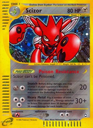 Image of Scizor (H21) H21  - Holofoil Aquapolis - Holo Rare