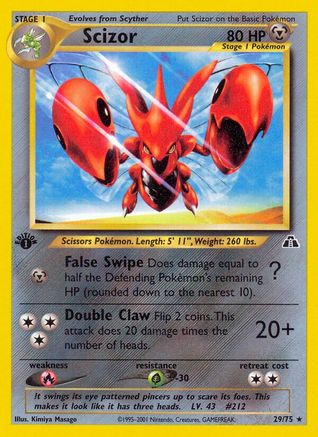 Image of Scizor (29) 029/75  - 1st Edition Neo Discovery - Rare