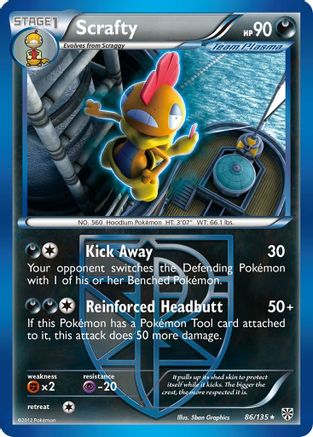 Image of Scrafty (Team Plasma) 086  - Reverse Holofoil Plasma Storm - Rare
