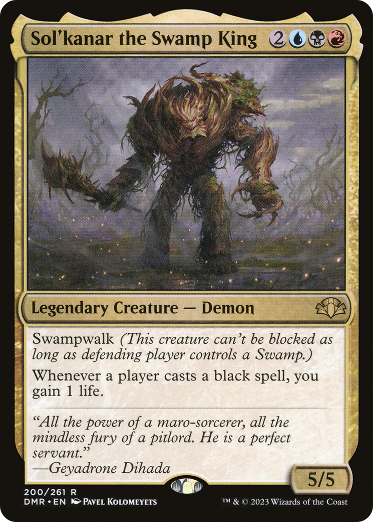 Image of Sol'kanar the Swamp King (DMR-200) - Dominaria Remastered Foil