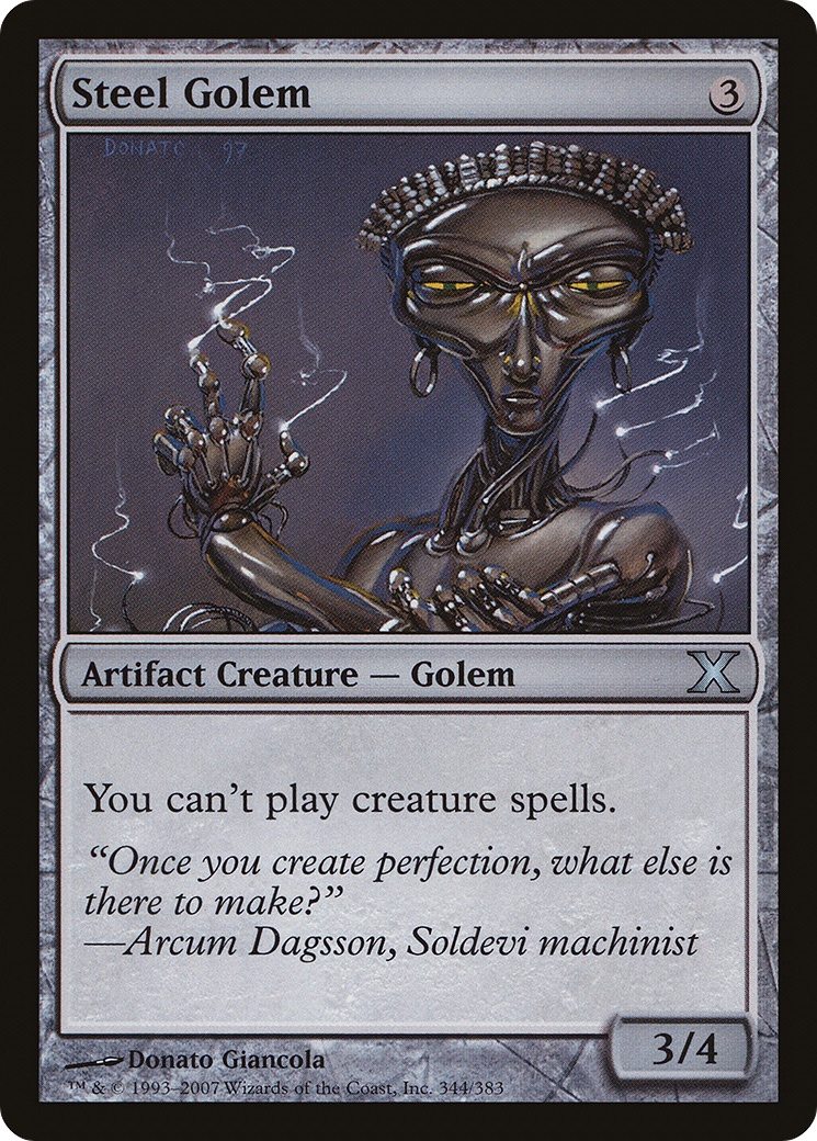 Image of Steel Golem (10E-344) - Tenth Edition Foil