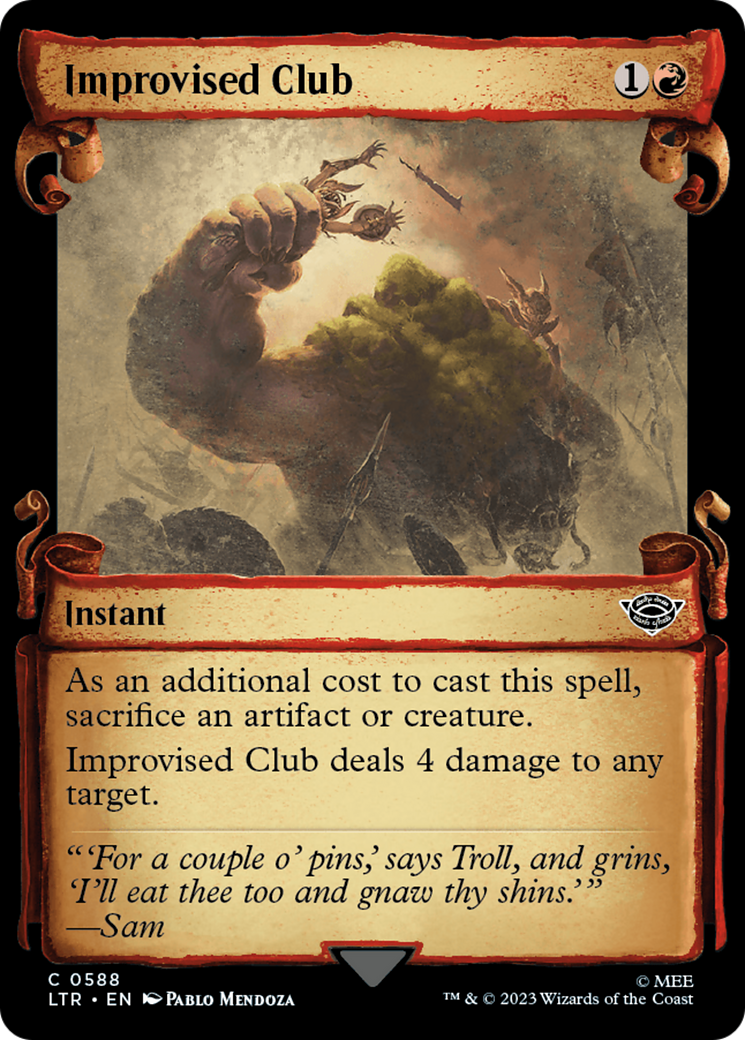 Image of Improvised Club (Showcase Scrolls) (LTR-588) - The Lord of the Rings: Tales of Middle-earth: (Showcase) Foil
