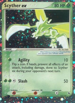 Image of Scyther ex 102/109  - Holofoil Ruby and Sapphire - Ultra Rare