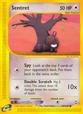 Image of Sentret 107  - Reverse Holofoil Aquapolis - Common