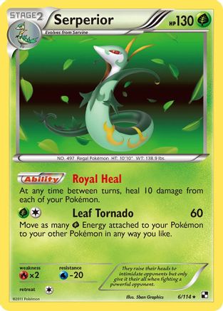 Image of Serperior (6) 006/114  - Holofoil Black and White - Holo Rare