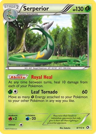 Image of Serperior 008  - Reverse Holofoil Legendary Treasures - Holo Rare