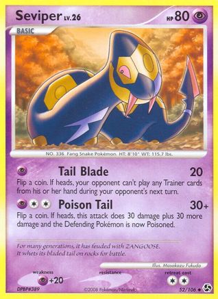 Image of Seviper 052  - Reverse Holofoil Great Encounters - Uncommon