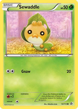 Image of Sewaddle (10) 010  - Reverse Holofoil Legendary Treasures - Common