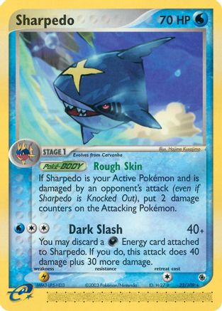 Image of Sharpedo 022  - Reverse Holofoil Ruby and Sapphire - Rare