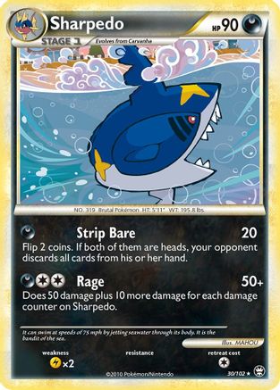 Image of Sharpedo 030  - Reverse Holofoil Triumphant - Rare