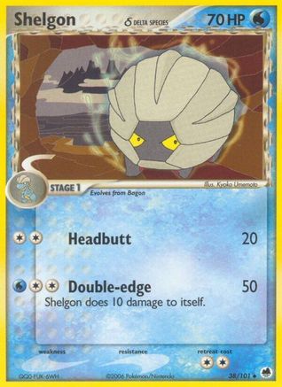 Image of Shelgon (Delta Species) 038  - Reverse Holofoil Dragon Frontiers - Uncommon