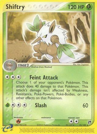 Image of Shiftry 022/100  - Reverse Holofoil Sandstorm - Rare