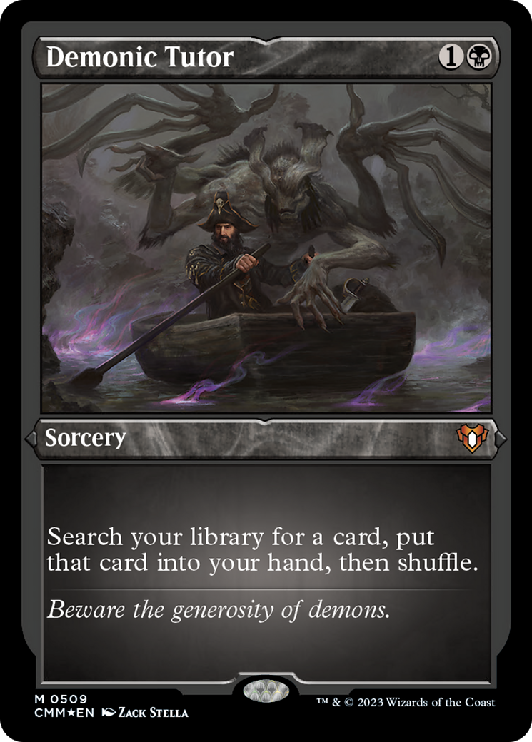 Image of Demonic Tutor (CMM-509) - Commander Masters Etched Foil