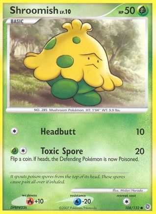 Image of Shroomish 108  - Reverse Holofoil Secret Wonders - Common