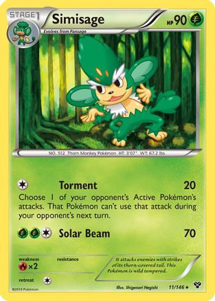 Image of Simisage 011  - Reverse Holofoil XY Base Set - Rare