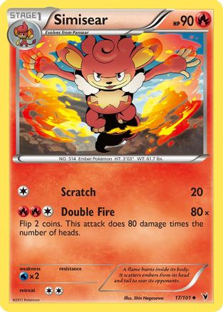 Image of Simisear 017  - Reverse Holofoil Noble Victories - Uncommon