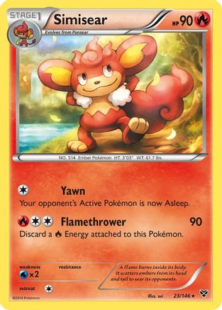 Image of Simisear 023  - Reverse Holofoil XY Base Set - Rare