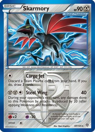 Image of Skarmory (Team Plasma) 087  - Reverse Holofoil Plasma Storm - Rare
