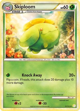 Image of Skiploom 051  - Reverse Holofoil HeartGold SoulSilver - Uncommon
