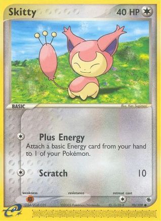 Image of Skitty 070/109  - Reverse Holofoil Ruby and Sapphire - Common