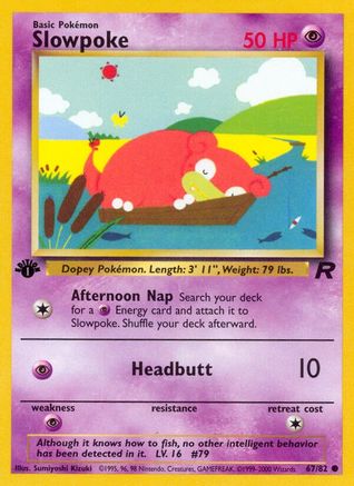 Image of Slowpoke 067/82  - 1st Edition Team Rocket - Common
