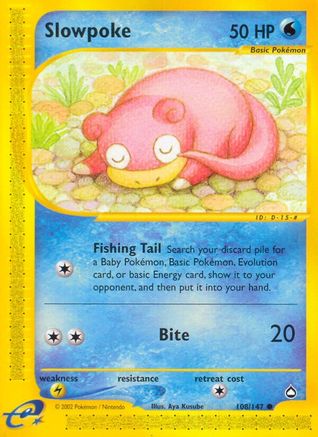 Image of Slowpoke 108  - Reverse Holofoil Aquapolis - Common