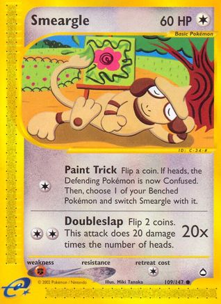Image of Smeargle 109  - Reverse Holofoil Aquapolis - Common